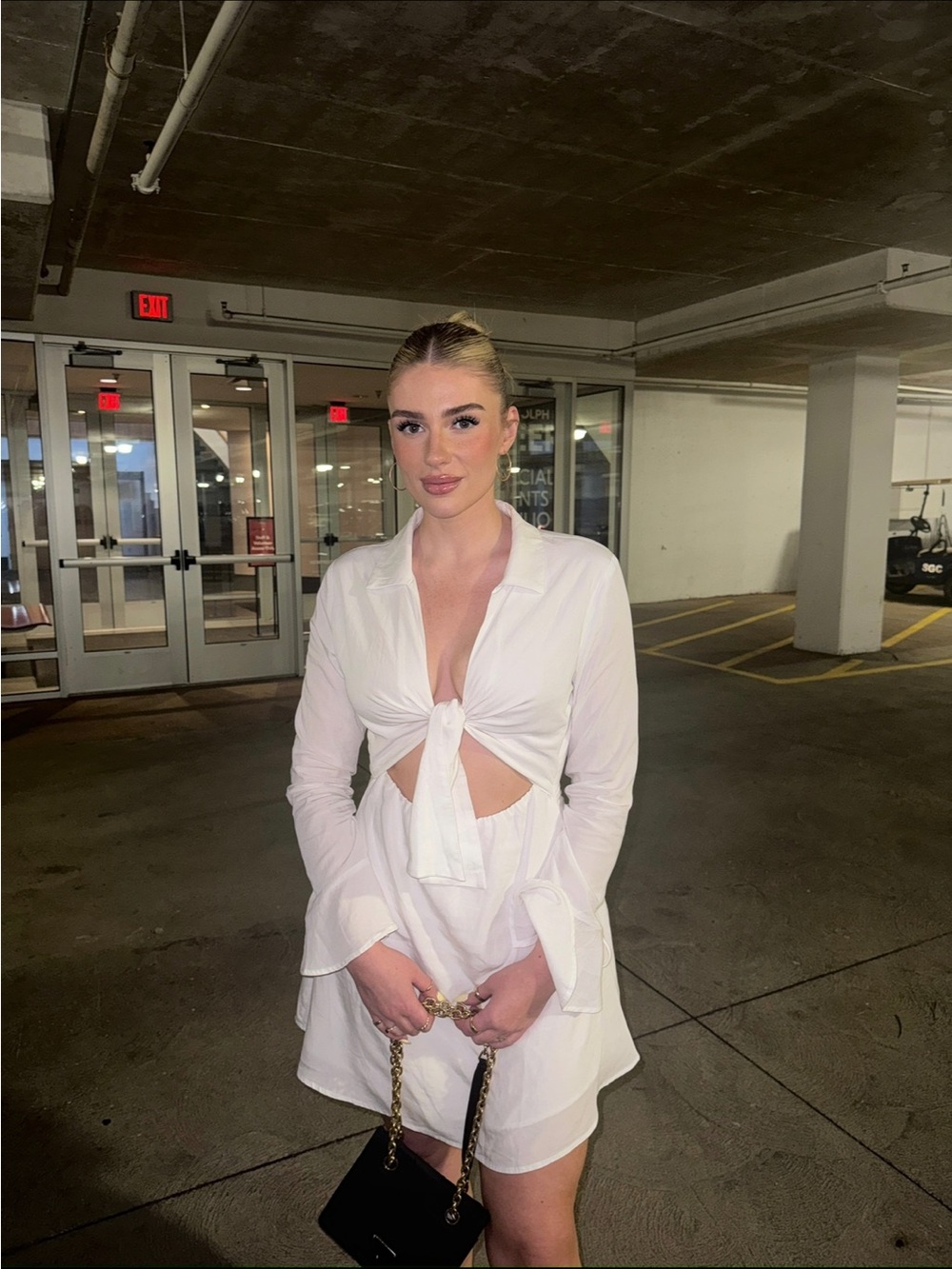 emory park White tie front dress